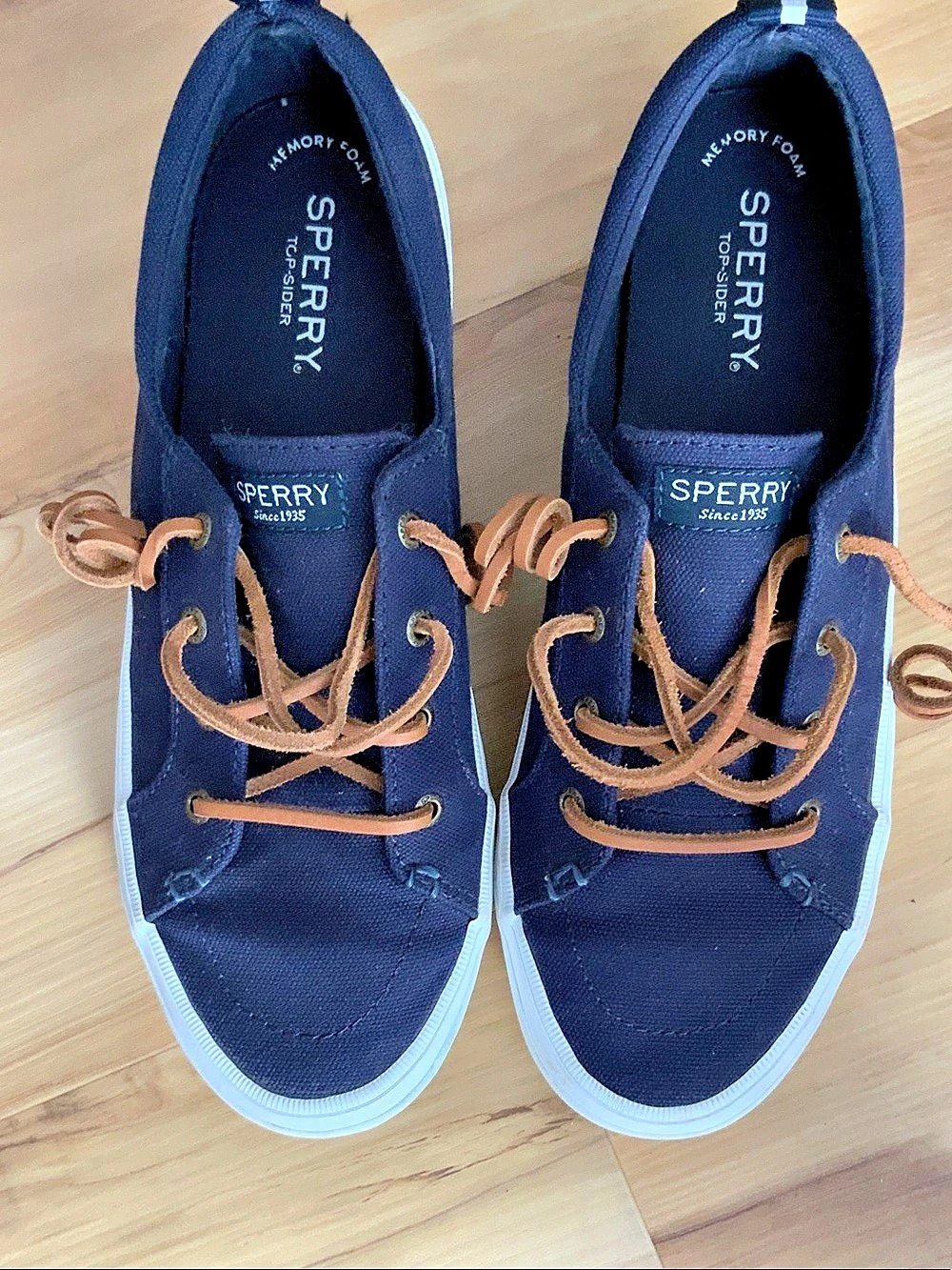 Sperry Crest Vibe Canvas Sneaker Canvas Sneakers navy Blue & Brown US 9